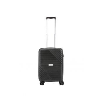 Troler Cabina - Polipropilena - Cifru TSA - Cod Unic Okoban - USB incoporat - TRANSPORT - 55 cm - Negru