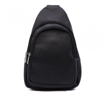 Geantă crossbody bărbați Luca di Gioia neagră din piele 266BGEA6332N