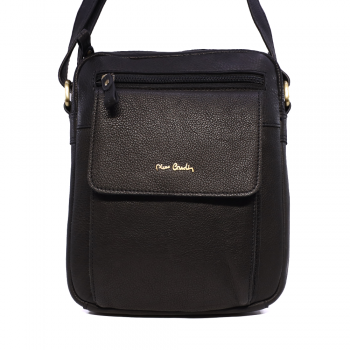 Geantă crossbody bărbați Pierre Cardin neagră din piele 7BGEA8423N