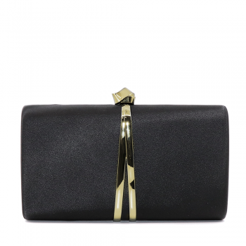 Poșetă clutch femei Benvenuti neagră satinată 290pls37883n