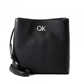 Poșetă crossbody femei CK Calvin Klein neagră cu logo 3109poss2803n