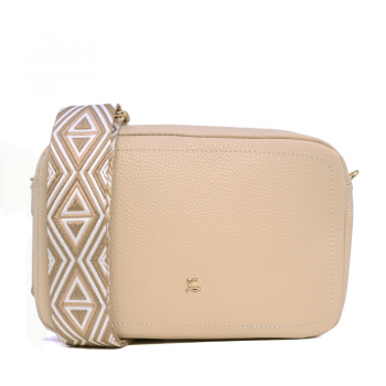 Poșetă crossbody Luca di Gioia bej din piele 245POSP24099BE