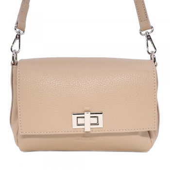 Poșetă crossbody Luca di Gioia taupe din piele 245posp23105ta