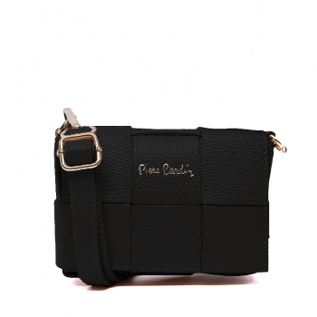 Poșetă mini crossbody femei Pierre Cardin neagră din piele 7posp4516n