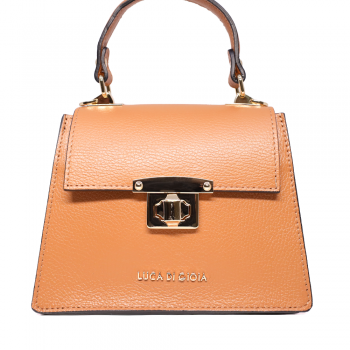 Poșetă satchel femei Luca di Gioia cognac din piele 144POSP3189CO