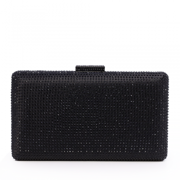 Poșetă tip clutch femei Benvenuti negru cu ștrasuri 290PLS11179N