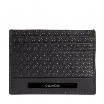 Portmoneu bărbați Calvin Klein negru din piele naturală cu presaj 3D cu protecție RFID 3107BPU1374N