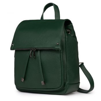 Rucsac piele naturala Jimmy verde inchis