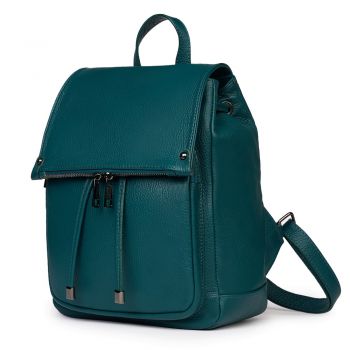 Rucsac piele naturala Jimmy verde marin