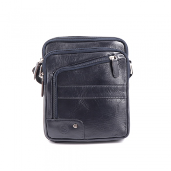 Geantă crossbody bărbați Benvenuti bleumarin din piele 263bgea6214bl