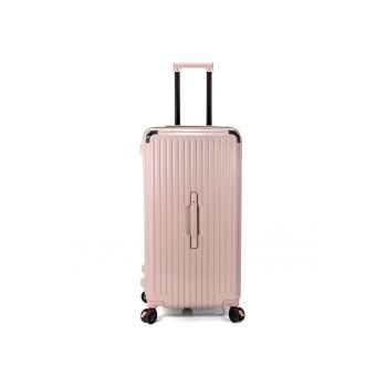 Troler mare BZ 5790 - ABS - 4 roti cu sistem de franare - cifru TSA - 78 cm - rose