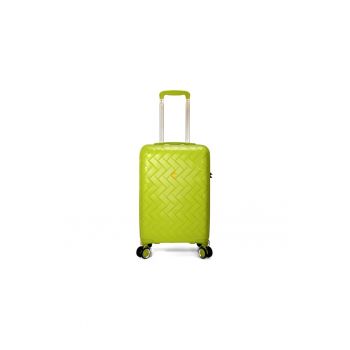 Troler mediu BZ 5806 - polipropilena - cifru - 4 roti duble - 66 cm - verde