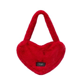 Luver faux fur heart tote