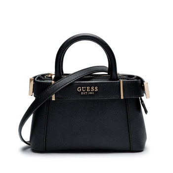 Poșetă mini tote femei Guess neagră cu brand logo 919POSSHWBG9633760N