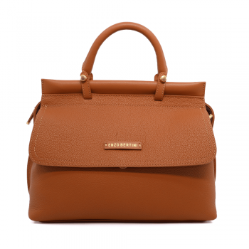 Poșetă satchel femei Enzo Bertini maro cognac 1349POSP2416CO