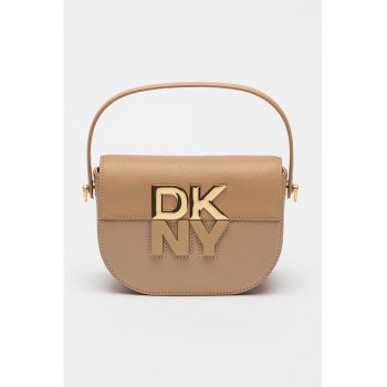 Geanta crossbody din piele cu aplicatie logo Geanta crossbody din piele cu aplicatie logo