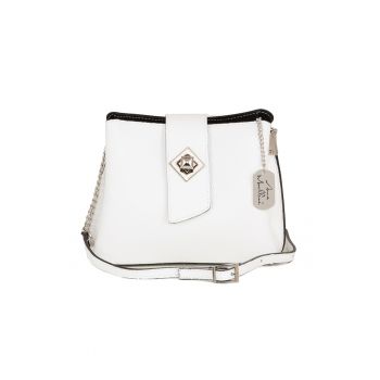 Geanta crossbody mica de piele cu logo Geanta crossbody mica de piele cu logo