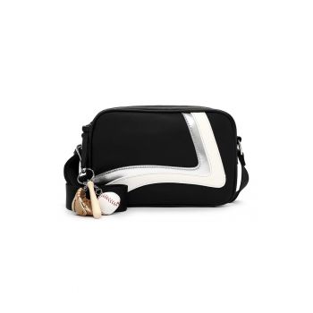 Geanta crossbody cu garnituri din material sintetic Geanta crossbody cu garnituri din material sintetic